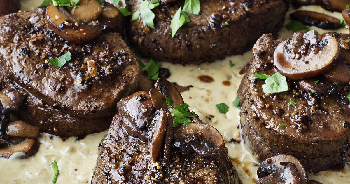 Barefoot Contessa Filet Mignon with Mustard & Mushrooms