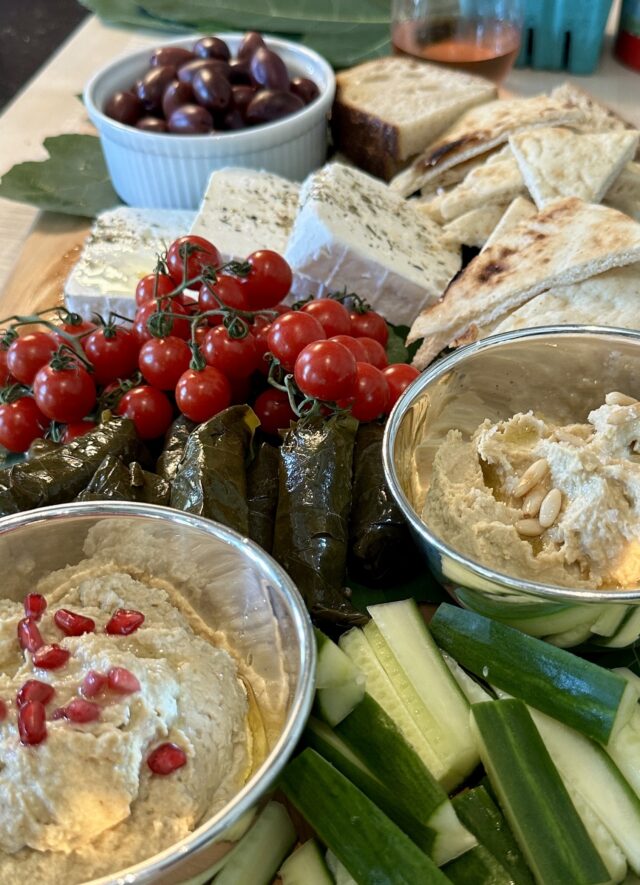 Testing out a Mediterranean Mezze Platter