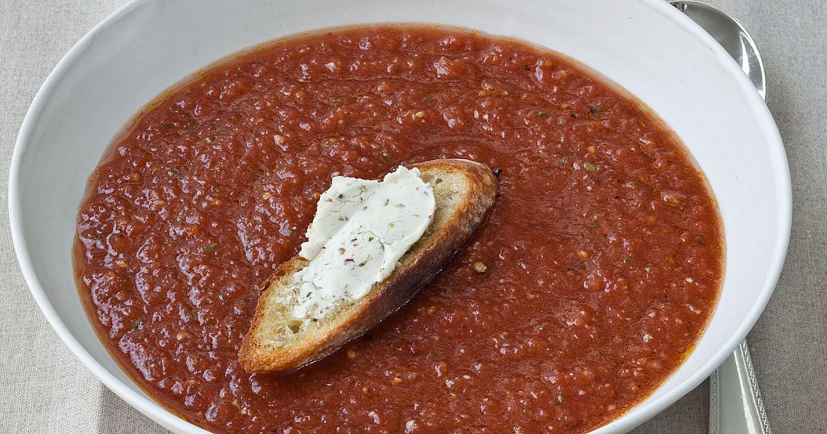 Barefoot Contessa | Easy Gazpacho & Goat Cheese Croutons | Recipes