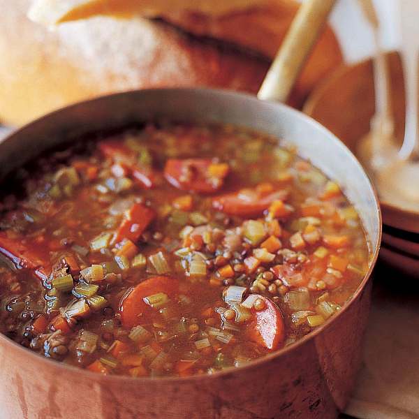 Barefoot Contessa Lentil Sausage Soup Updated Recipes 1999, the barefoot contessa cookbook, all rights reserved. lentil sausage soup updated recipes