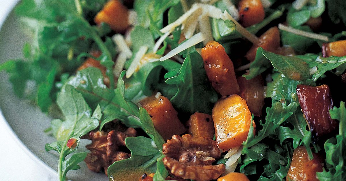 Roasted Butternut Squash Salad with Warm Cider Vinaigrette - Cozy Winter Salad Recipes