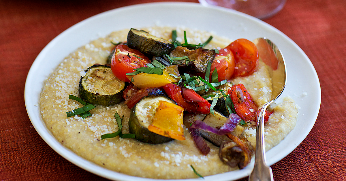 Barefoot Contessa | Roasted Ratatouille with Polenta (Video) | Recipes