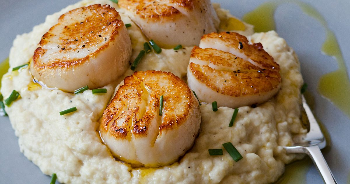 Barefoot Contessa Seared Scallops & Potato Celery Root Purée