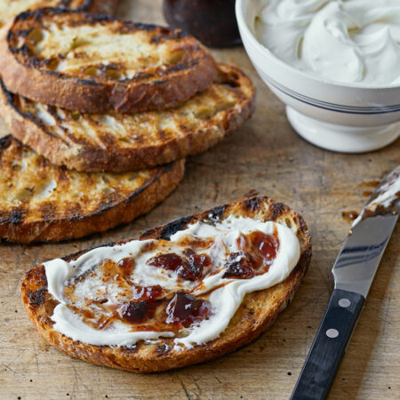 Whipped Ricotta with Fig Jam & Grilled Bread